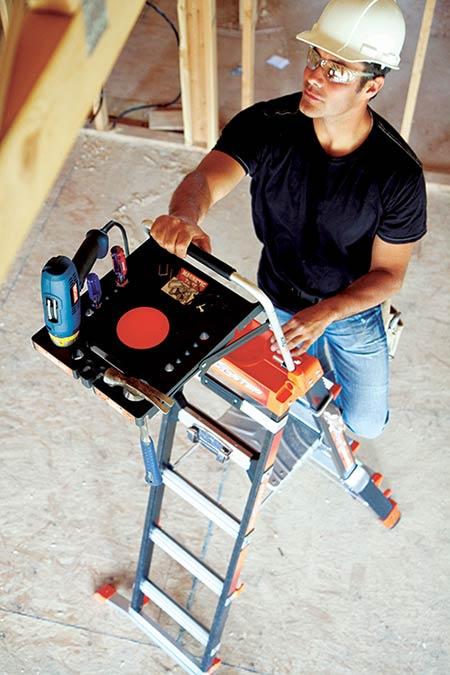Adaptive Step Ladder with Workstation (Fiberglass)
