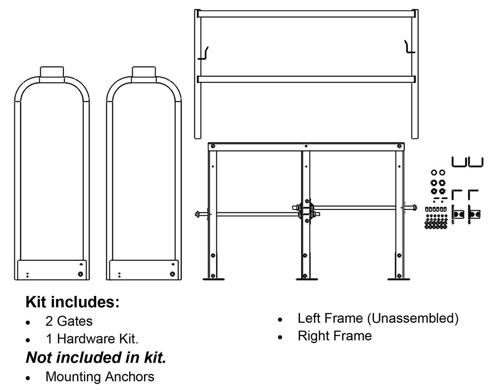Mini Dual Mezzanine Safety Gate - Components
