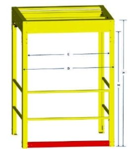 Mega Dual Mezzanine Gate - Dimensions Reference