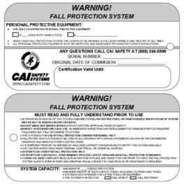 CAI Safety Systems - Warning Tags