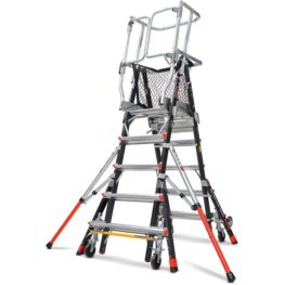 Standard Dual Safety Ladder with Enclosed Work Platform