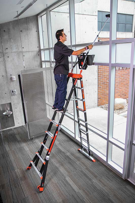 Adaptive Step Ladder with Workstation (Fiberglass)
