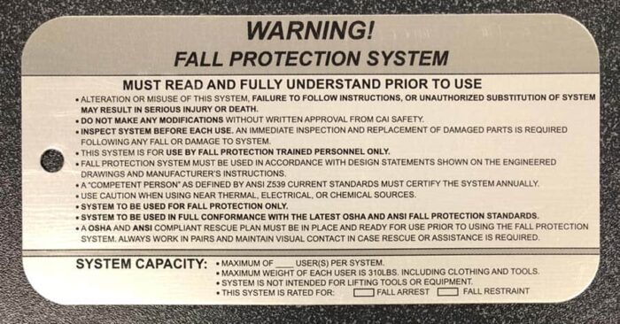 CAI Safety Systems - Warning Tags