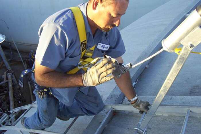 Ladder Cable Fall Arrest for Roof Hatch Ladder