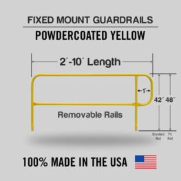 Fixed Mounted Guardrails - Finishing Railings Powder Coated Safety Yellow
