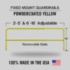 Fixed Mounted Adjustable Railings - Safety Yellow