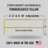 Fixed Mounted Adjustable Railings - Safety Yellow