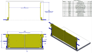 Pallet Self-Closing Safety Gate - 96" Drawing