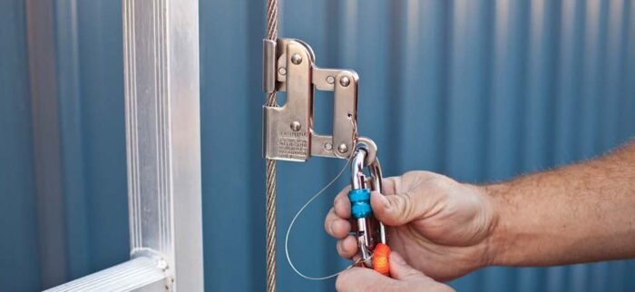 Ladder Cable Fall Arrest with Vertical Fixed Ladder - Traveler Device