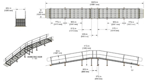 Crossover Walkway Ramp with Handrails - KBR1200.36-HK