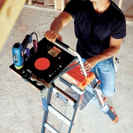 Adaptive Step Ladder with Workstation (Fiberglass)