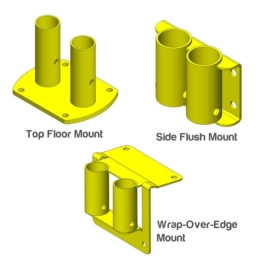 Fixed Mounted Guardrails with Double Brackets