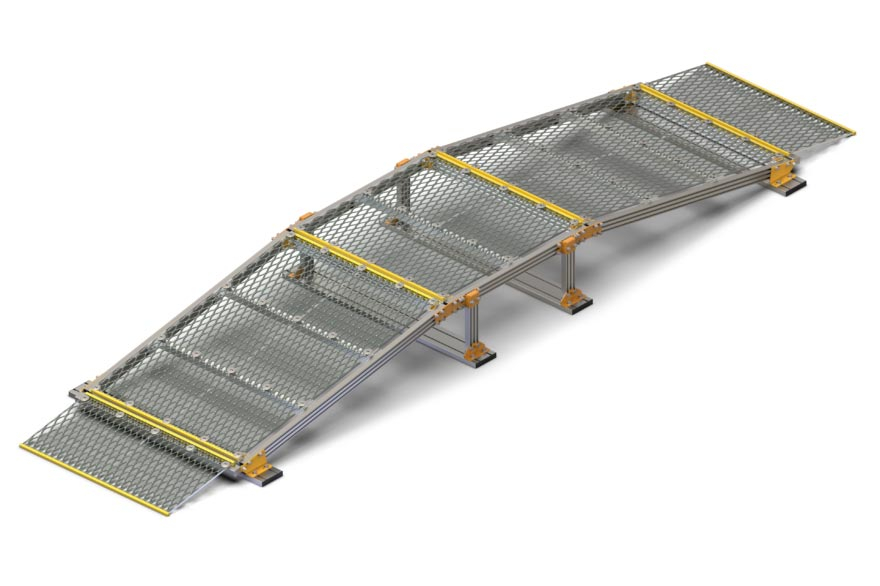 Crossover Walkway Ramp with Handrails