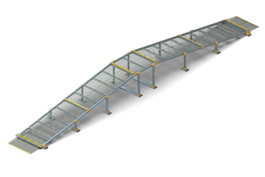 Crossover Walkway Ramp with Handrails