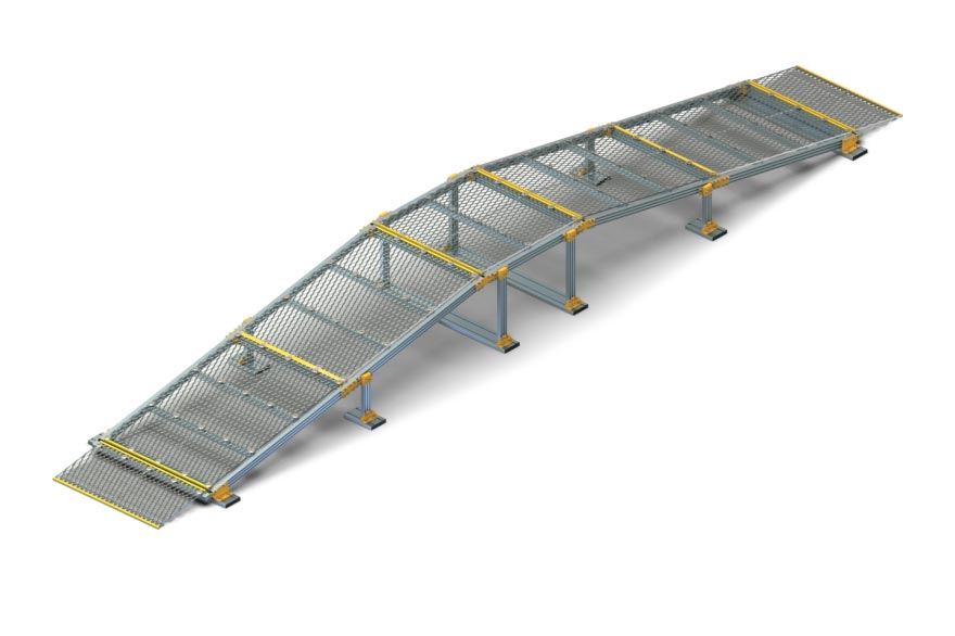 Crossover Walkway Ramp with Handrails