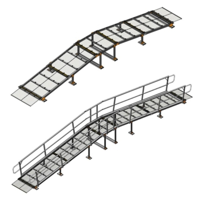 Crossover Walkway Ramp with Handrails