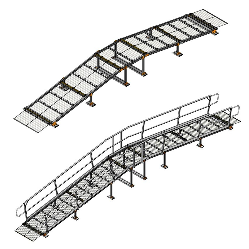 Crossover Walkway Ramp with Handrails