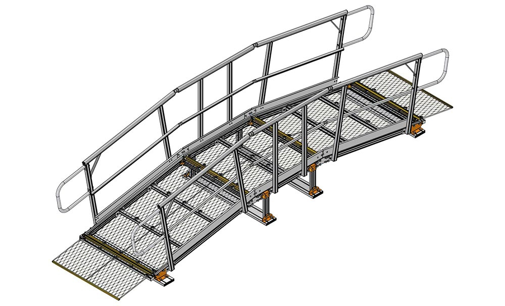 Crossover Walkway Ramp with Handrails