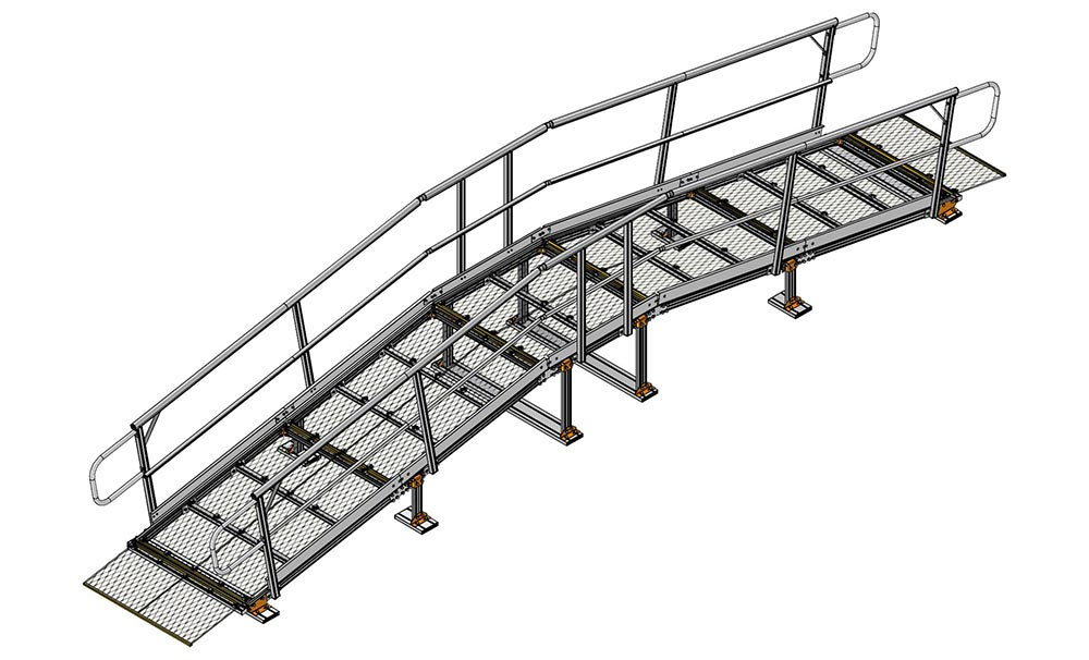 Crossover Walkway Ramp with Handrails