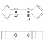 Dual Rail Clamp (joins two vertical rail posts)