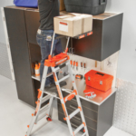 Adaptive Step Ladder with Workstation (Fiberglass)