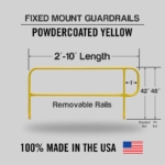 Fixed Mounted Guardrails - Finishing Railings Powder Coated Safety Yellow