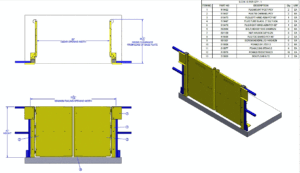 Pallet Self-Closing Safety Gate - 60" Drawing