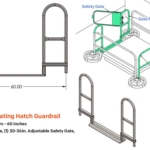 Roof Non-penetrating Hatch Guardrail - Gate Frame 60in.