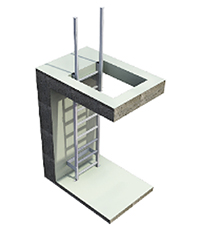 Fixed Vertical Ladder for Roof Hatch Access + Fall Arrest System