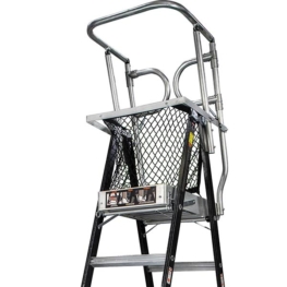 Standard Dual Safety Ladder with Enclosed Work Platform