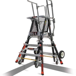 Standard Dual Safety Ladder with Enclosed Work Platform