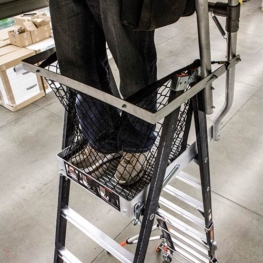 Standard Dual Safety Ladder with Enclosed Work Platform