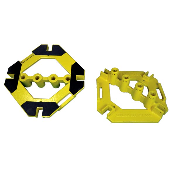 Base Plate w/rubber pads (Powder Coat Safety Yellow)