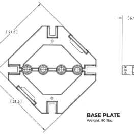 Steel Guardrail Base Plate with Rubber Pads only (Galvanized)