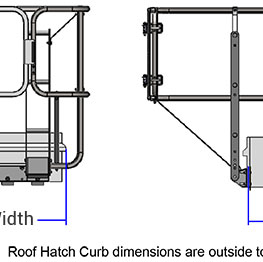 Roof Hatch Fixed Guardrail - Reference Dimensions