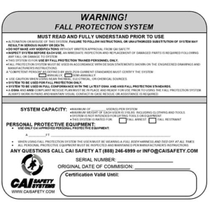 CAI Safety Systems - Warning Sign