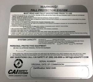 CAI Safety Systems - Warning Signs