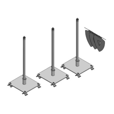 12” Base w/Stanchion for Corrugated Deck Roof (Galvanized) | CAI Safety ...
