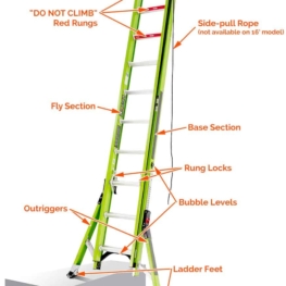 Extension Safety Ladder with Outriggers - Components