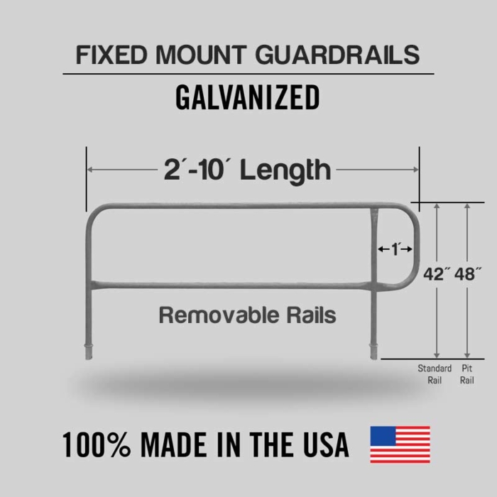 Fixed Mounted Guardrails - Finishing Railings Galvanized