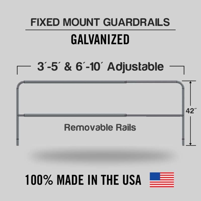 Fixed Mounted Adjustable Railings - Galvanized