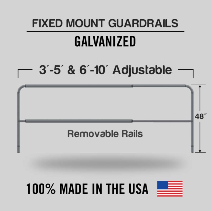 Fixed Mounted Adjustable Railings - Galvanized