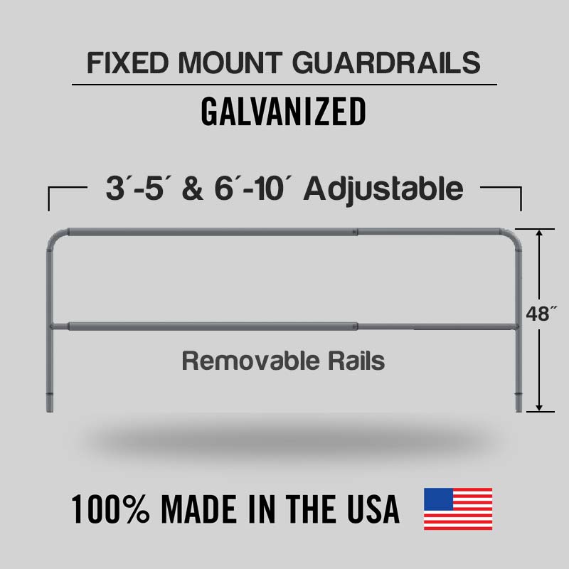 Fixed Mounted Adjustable Railings – Galvanized