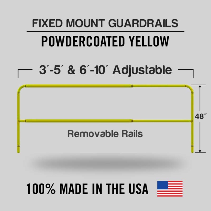 Fixed Mounted Adjustable Railings - Safety Yellow