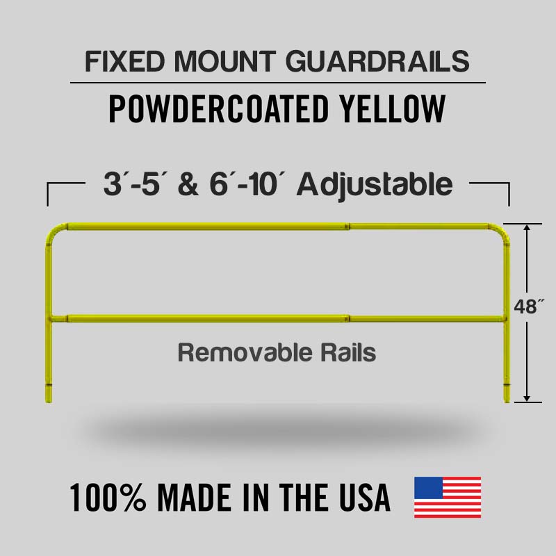 Fixed Mounted Adjustable Railings – Safety Yellow
