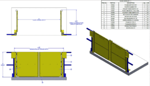 Pallet Self-Closing Safety Gate - 72" Drawing