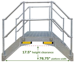 Aluminum Crossover Stair Bridge - 2 Step Platform
