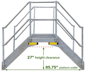 Aluminum Crossover Stair Bridge - 4 Step Platform
