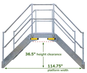 Aluminum Crossover Stair Bridge - 3 Step Platform