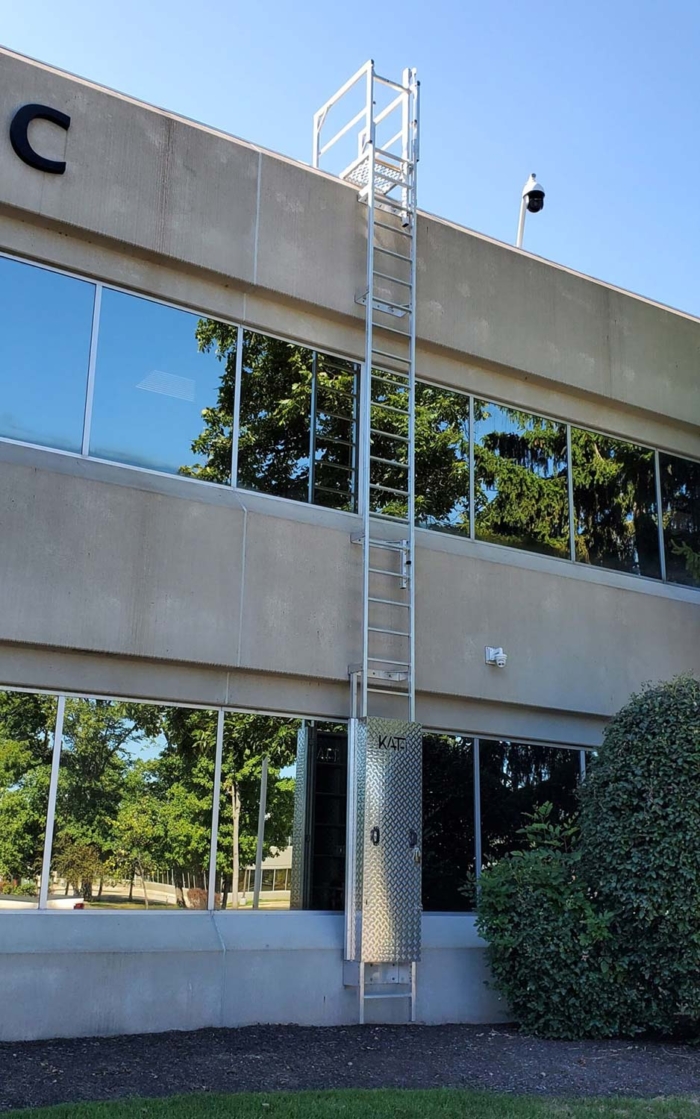 Fixed Vertical Ladder with Grab Rails